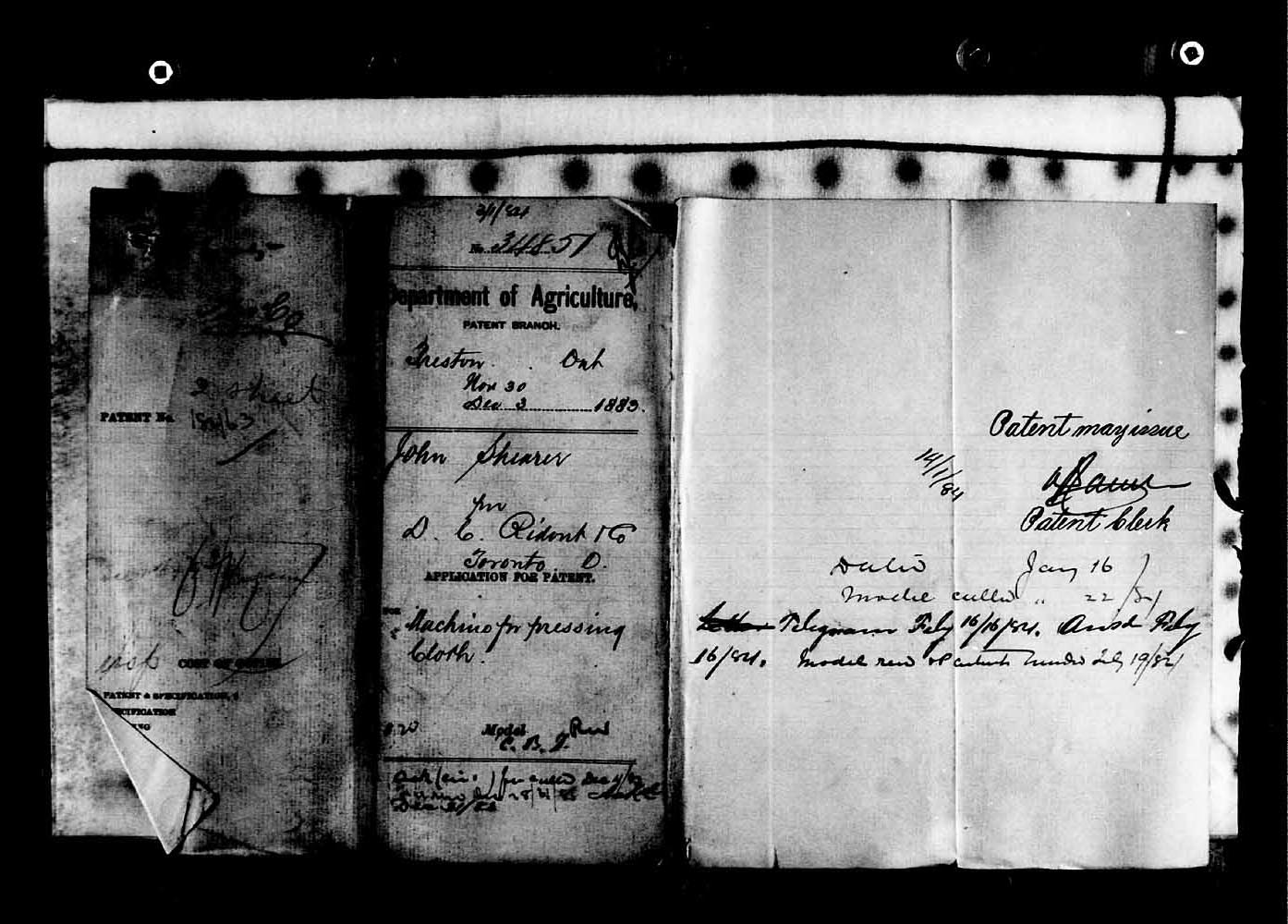 Digitized page of Canadian Patents, 1869-1919 for Image No.: e003386214