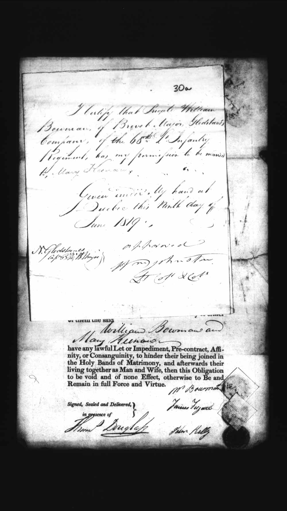 Page numérisé de Cautionnements de mariages pour le Haut-Canada et le Bas-Canada (1779-1865) pour l'image numéro: e008235842