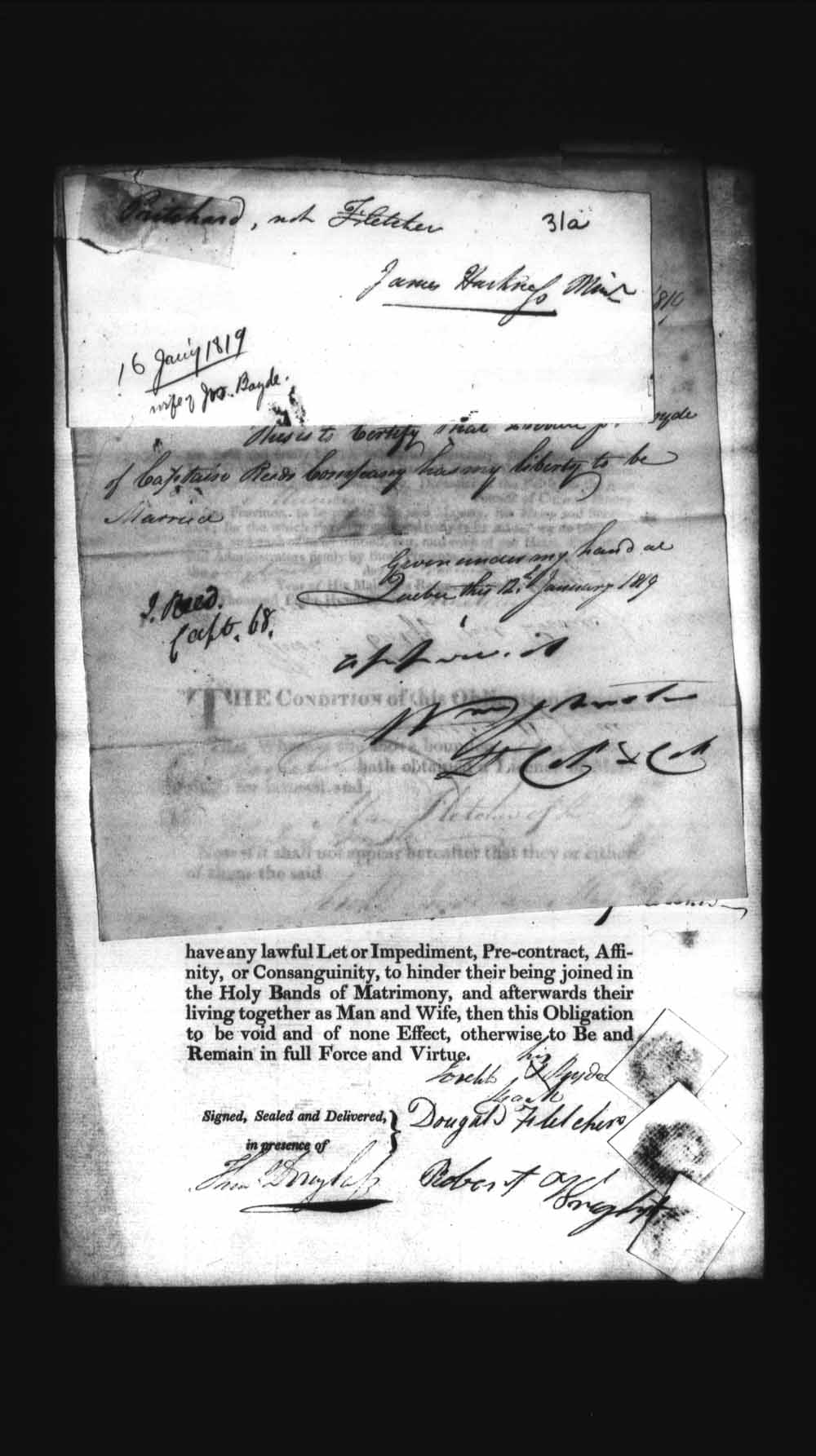 Digitized page of Upper and Lower Canada Marriage Bonds (1779-1865) for Image No.: e008235844