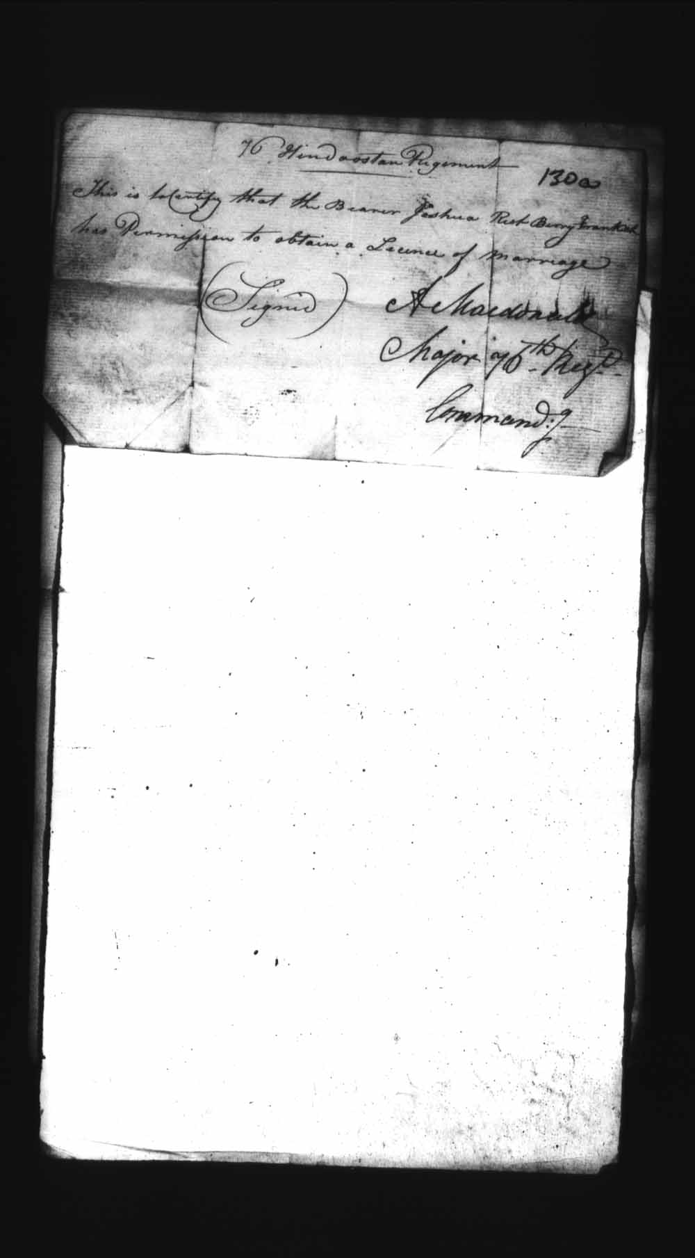 Digitized page of Upper and Lower Canada Marriage Bonds (1779-1865) for Image No.: e008235963