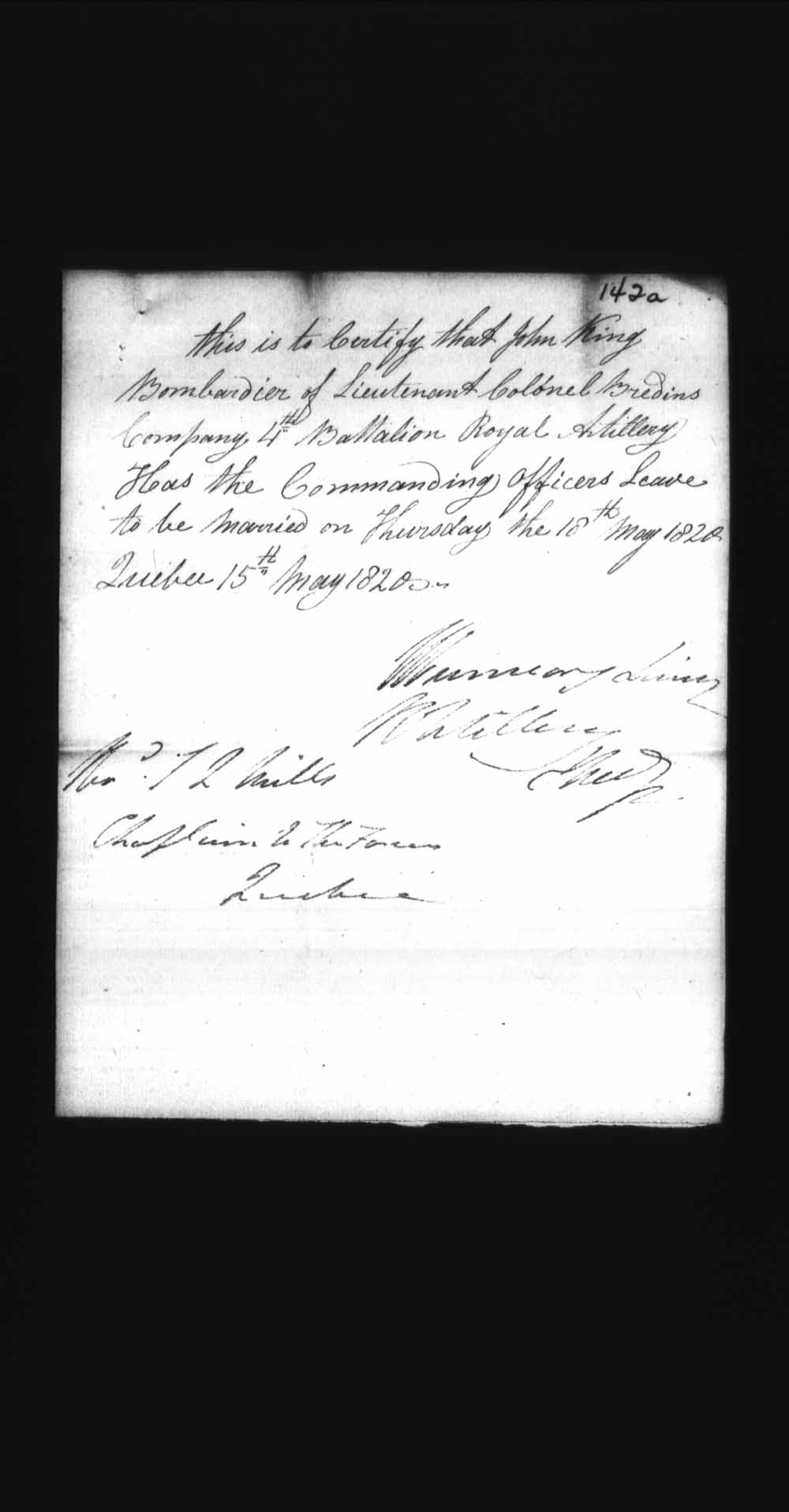 Page numérisé de Cautionnements de mariages pour le Haut-Canada et le Bas-Canada (1779-1865) pour l'image numéro: e008235981