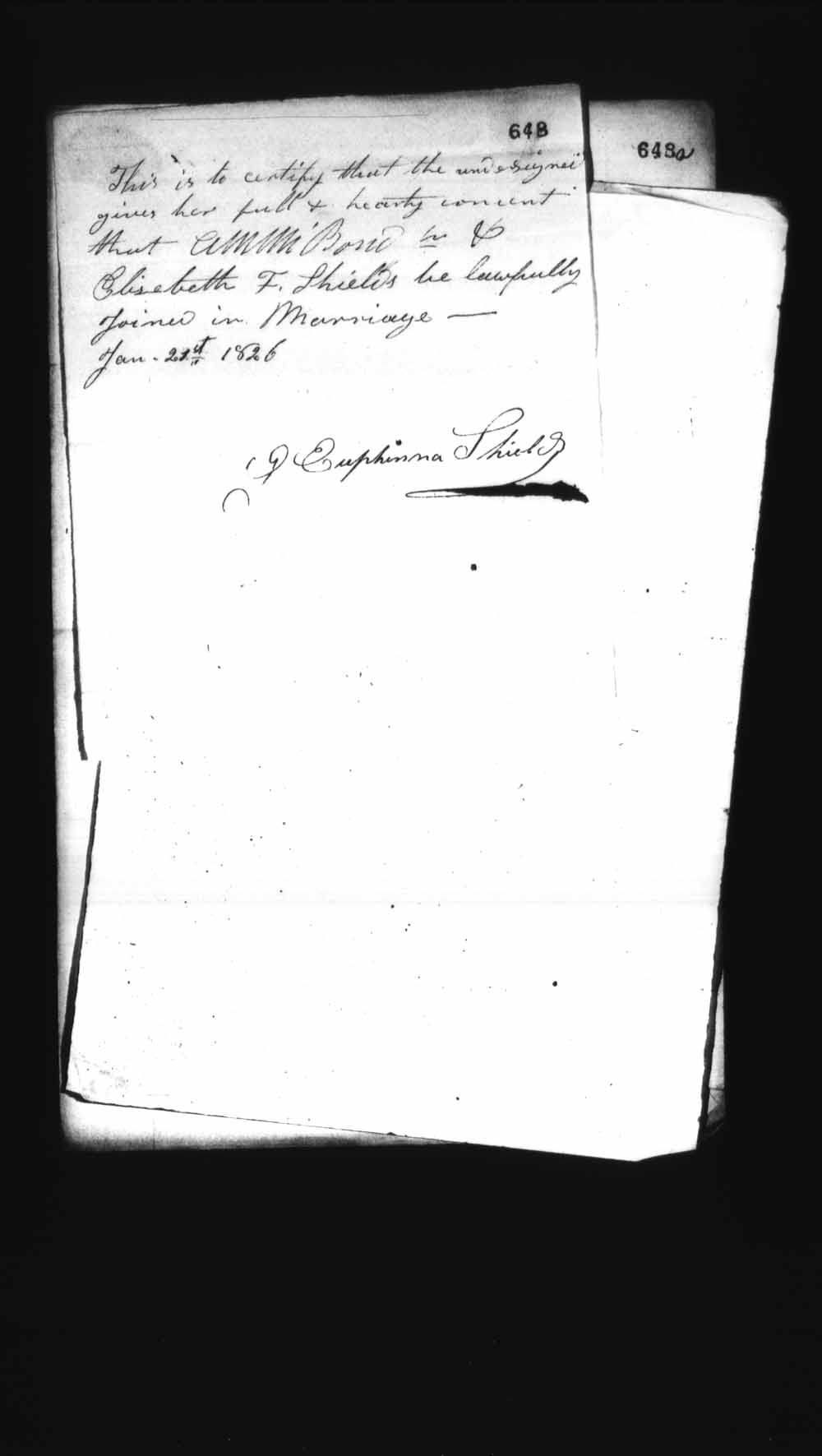 Page numérisé de Cautionnements de mariages pour le Haut-Canada et le Bas-Canada (1779-1865) pour l'image numéro: e008236677