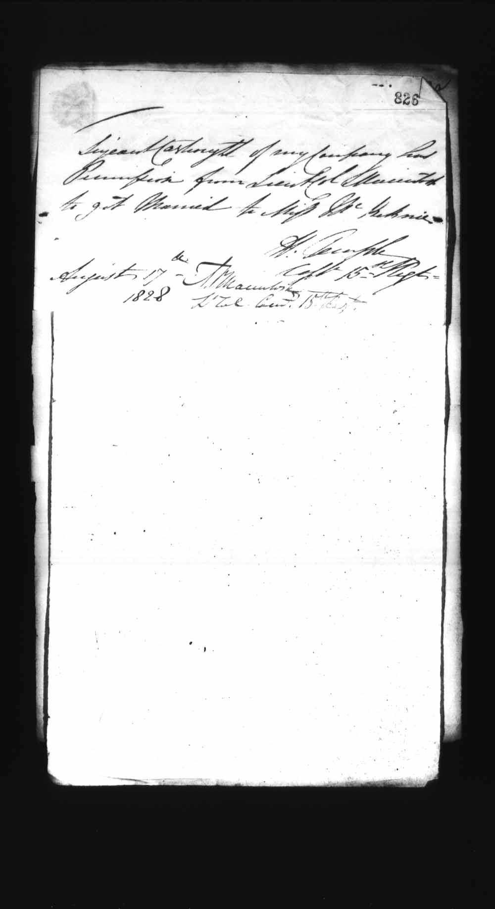 Digitized page of Upper and Lower Canada Marriage Bonds (1779-1865) for Image No.: e008236909
