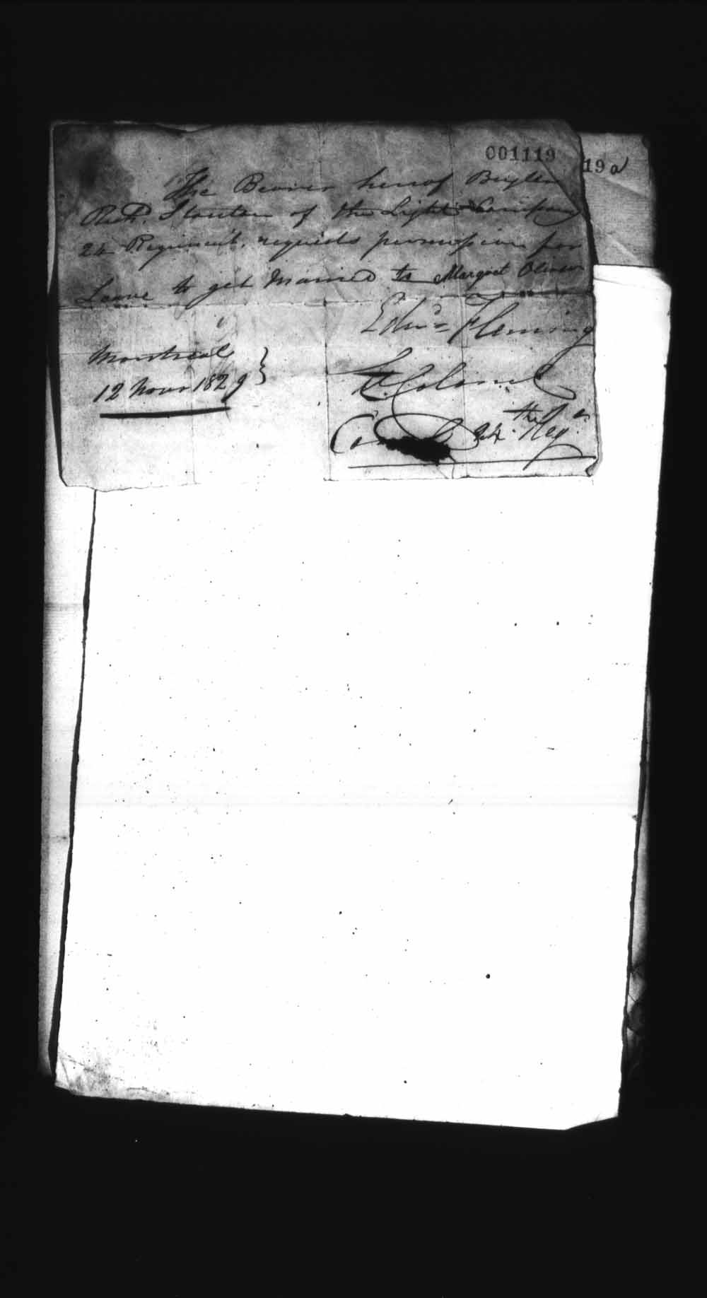 Digitized page of Upper and Lower Canada Marriage Bonds (1779-1865) for Image No.: e008237260