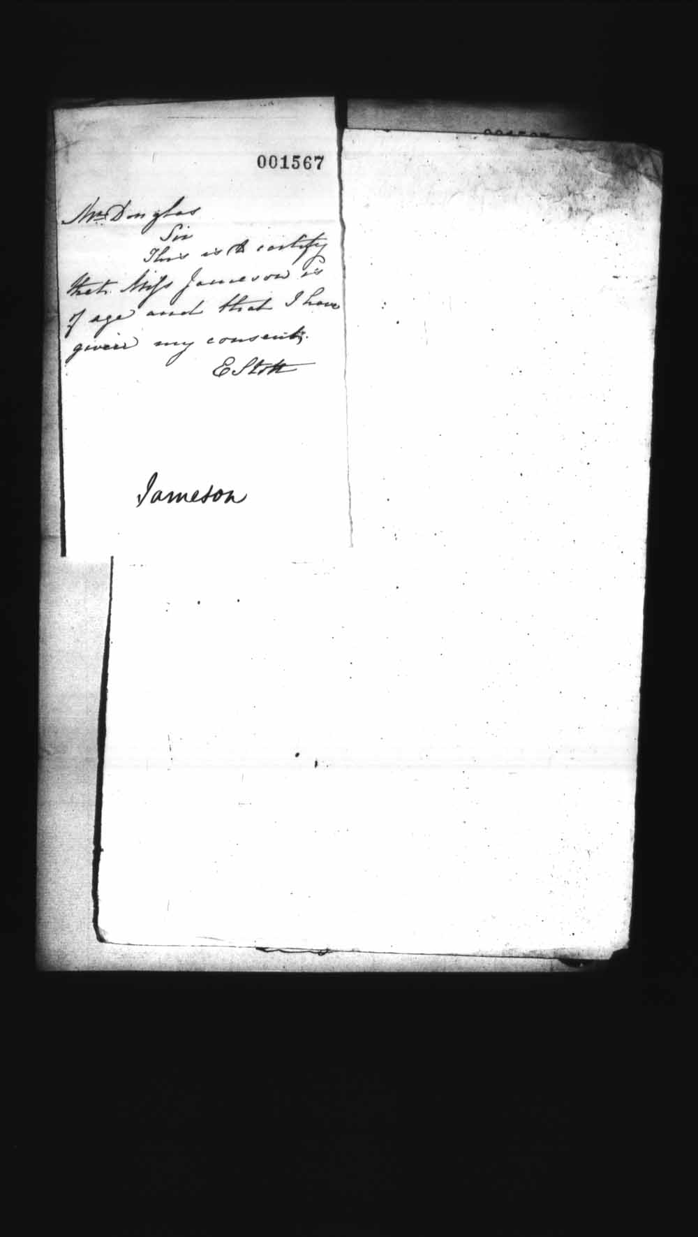 Digitized page of Upper and Lower Canada Marriage Bonds (1779-1865) for Image No.: e008237878