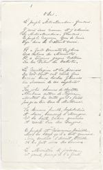 Papier blanc avec texte manuscrit en noir